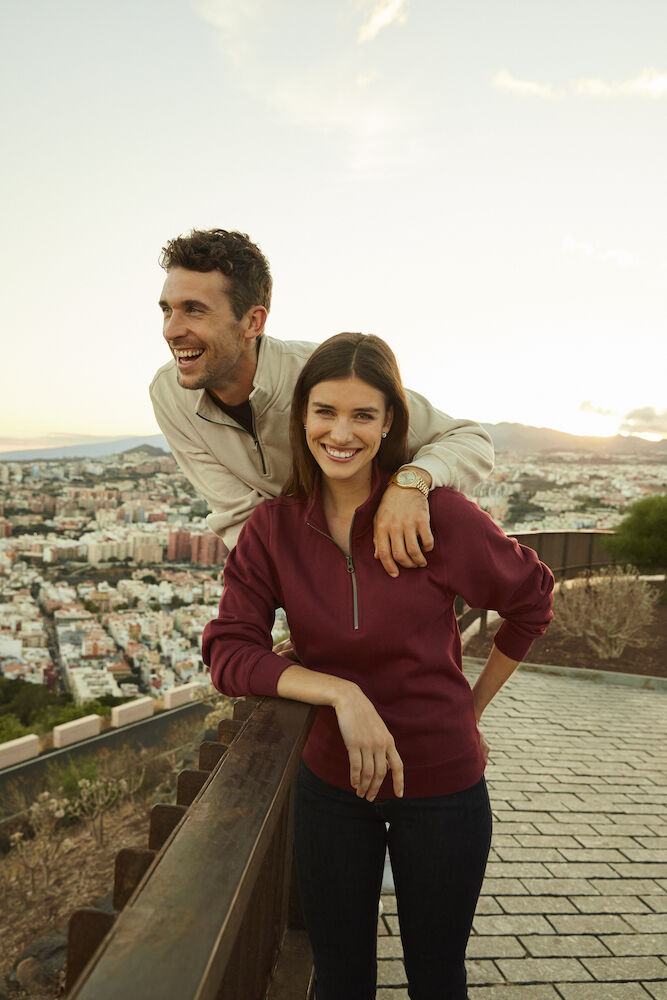 Basic Half Zip - Unisex - Hvid - Clique 021033