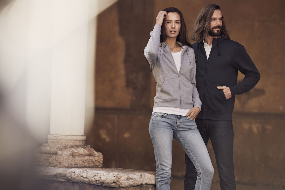 Basic sweat hættetrøje med lynlås, Sort - Clique 021034