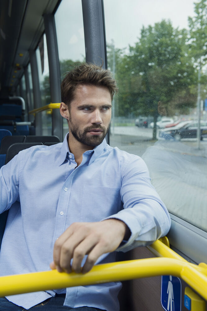 Oxford skjorte med brystlomme, Blå - Clique 027311