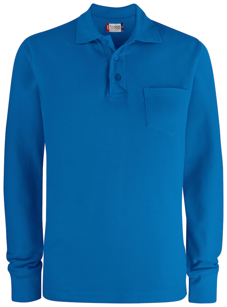 Basic Polo Pocket Langærmet, Herre, Royal Blue - CLIQUE 028235 - 55