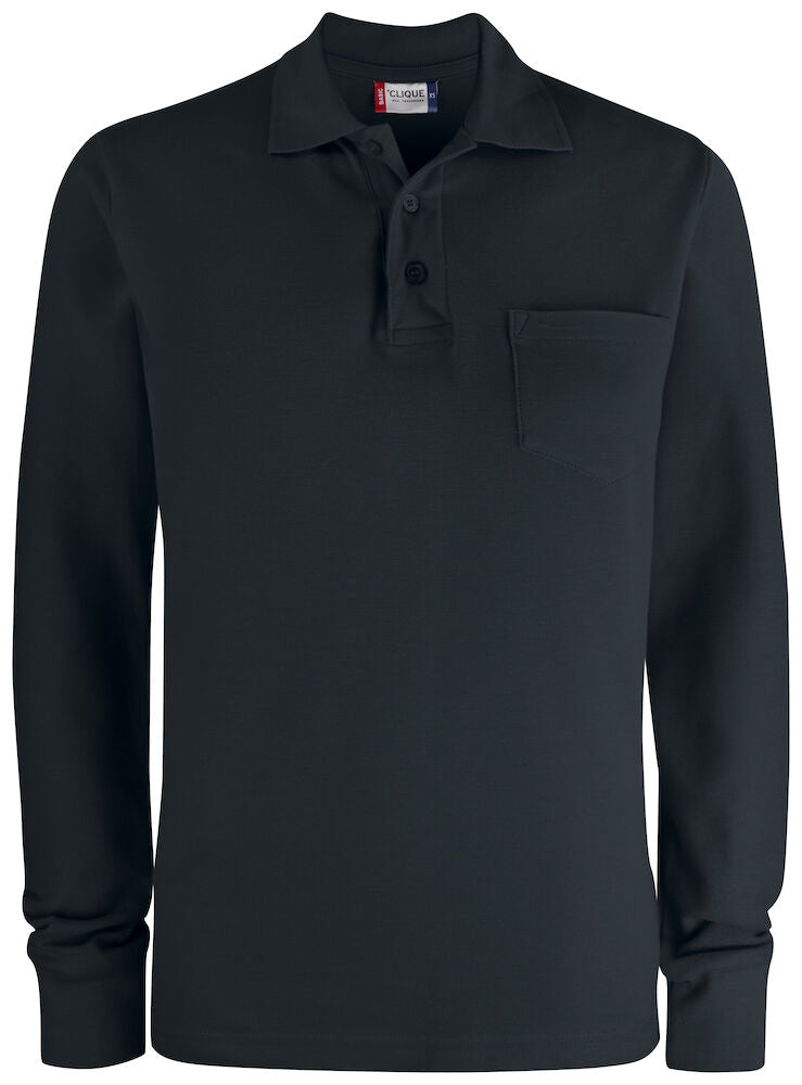 Basic Polo Pocket Langærmet, Herre, Sort - CLIQUE 028235 - 99