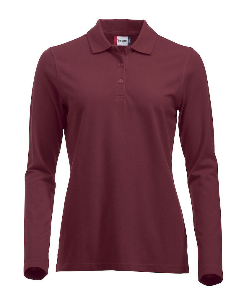 Classic Marion Langærmet Polo, Bordeaux - Dame - Clique 028247