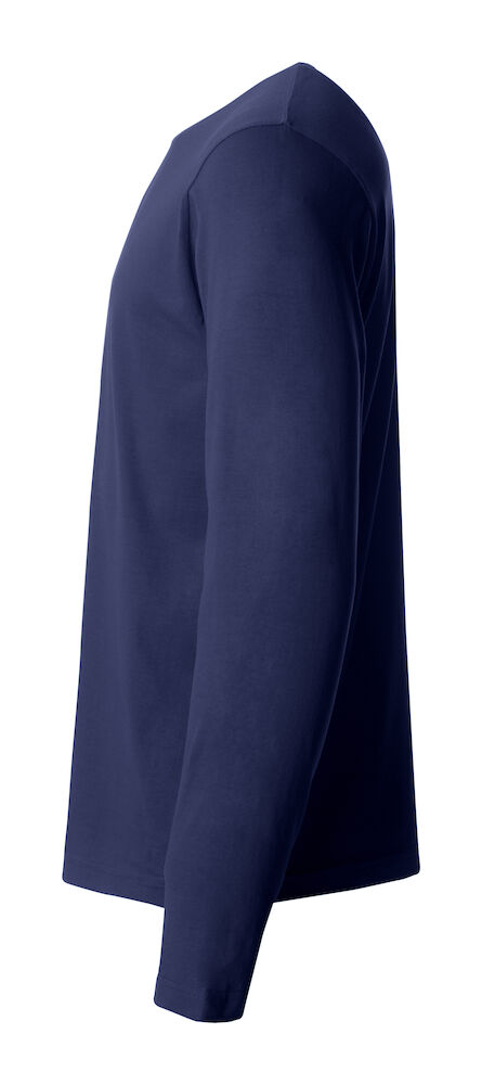 Basic T-shirt med langeærmer - Herre - Navy Blå - Clique 029033