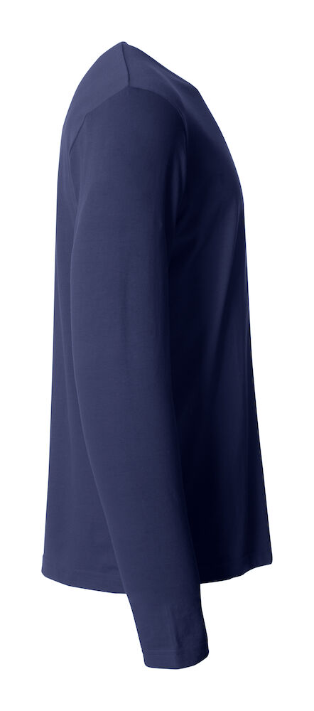 Basic T-shirt med langeærmer - Herre - Navy Blå - Clique 029033