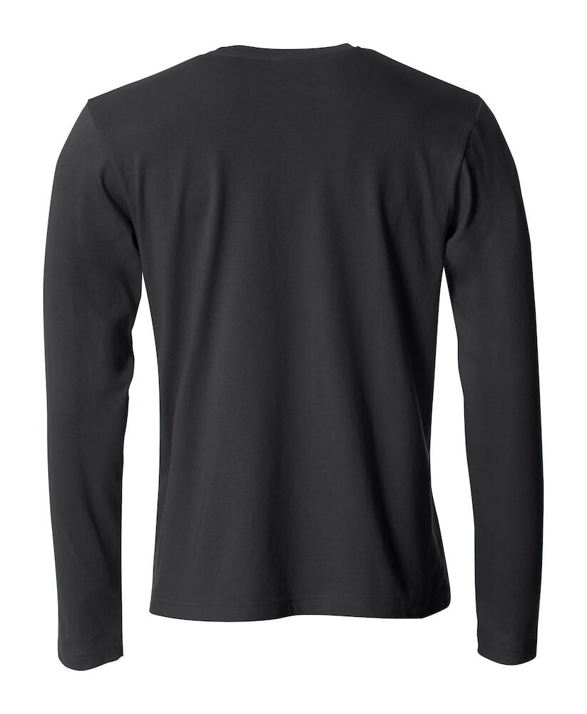 Basic T-shirt med langeærmer - Herre - Sort - Clique 029033