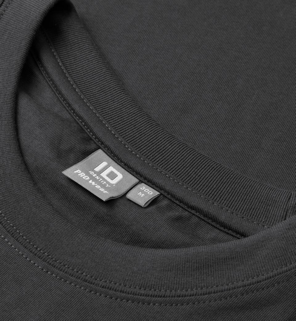 Ekstra slidstærk T-shirt til herre – Koks grå, bomuld med fire-lags rib - 0300