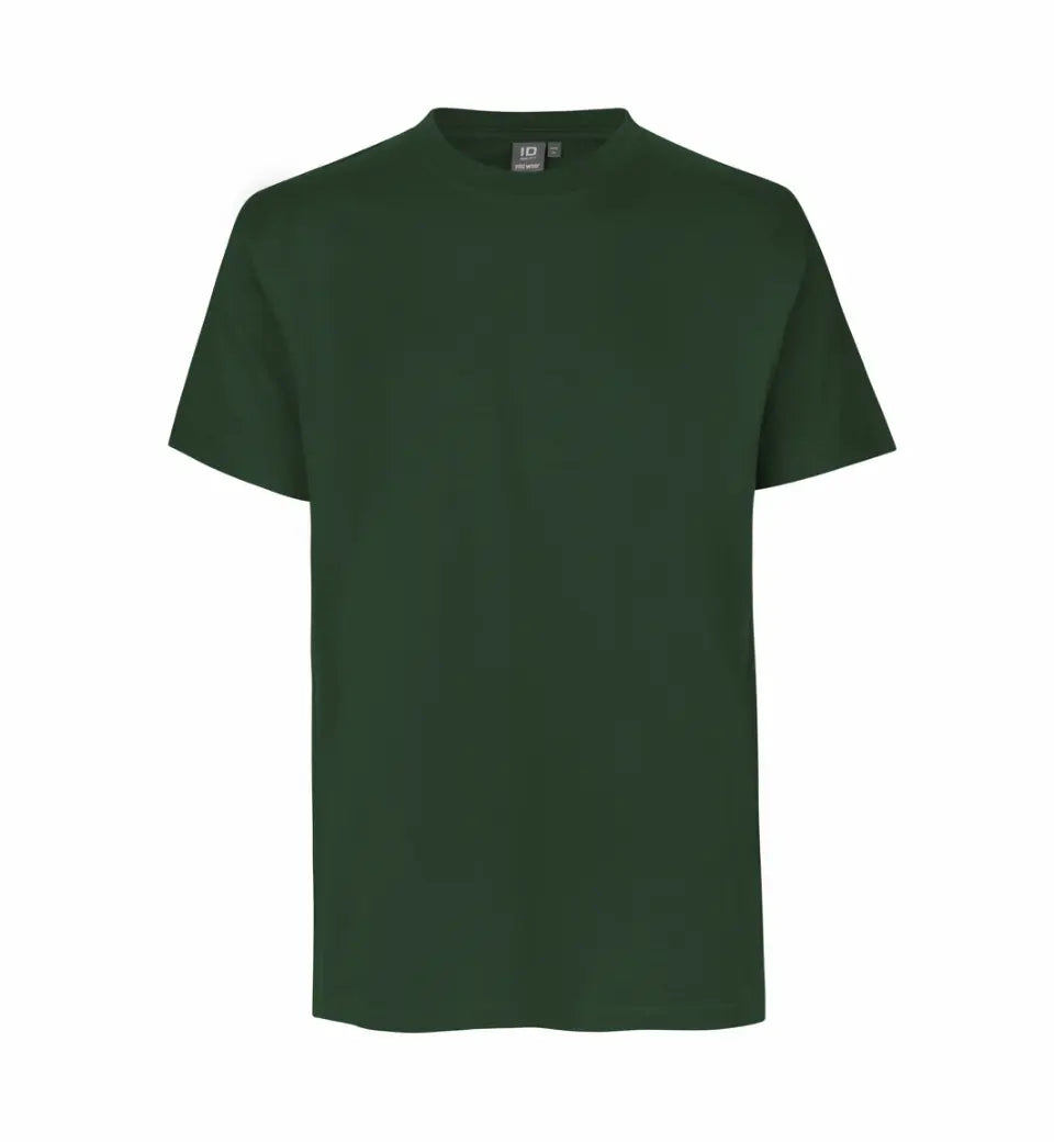 Ekstra slidstærk T-shirt til herre – Flaskegrøn, bomuld med fire-lags rib - 0300