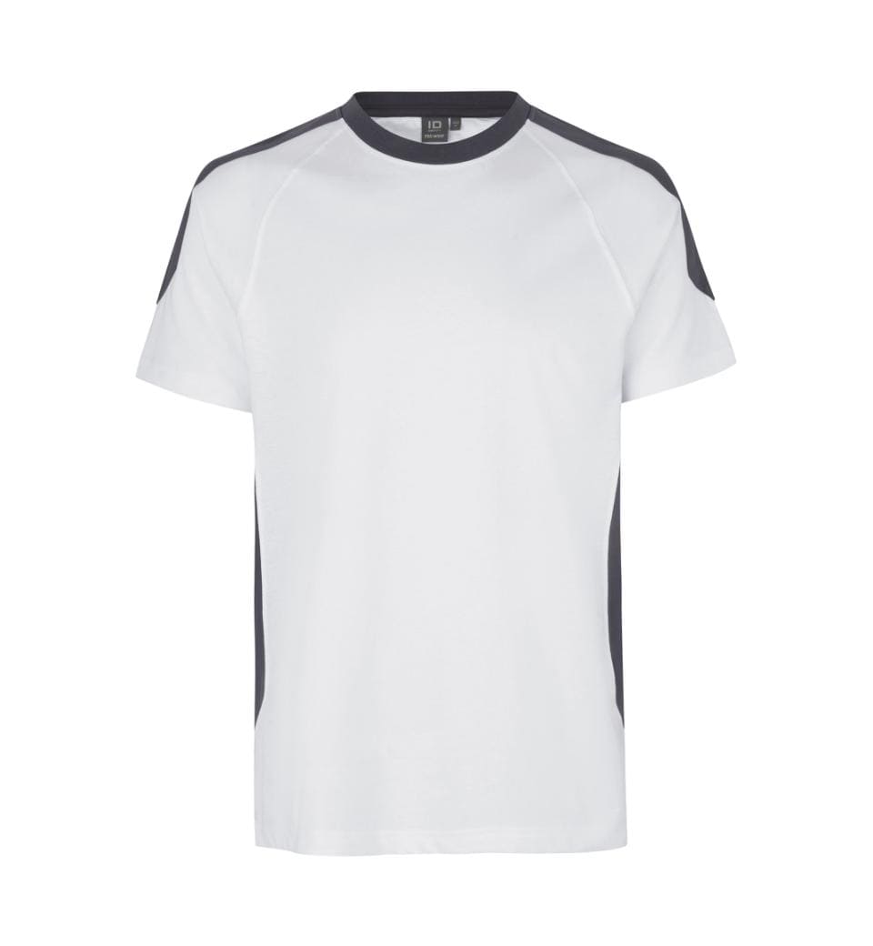 Kontrast Herre T-shirt – Slidstærk Bomuld, Hvid - 0302