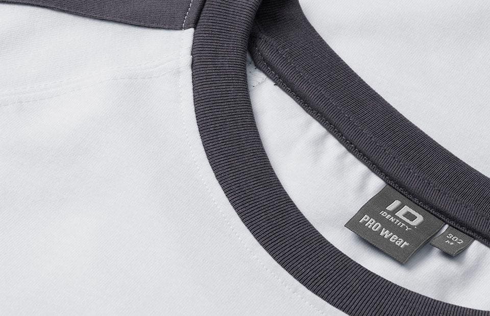 Kontrast Herre T-shirt – Slidstærk Bomuld, Hvid - 0302