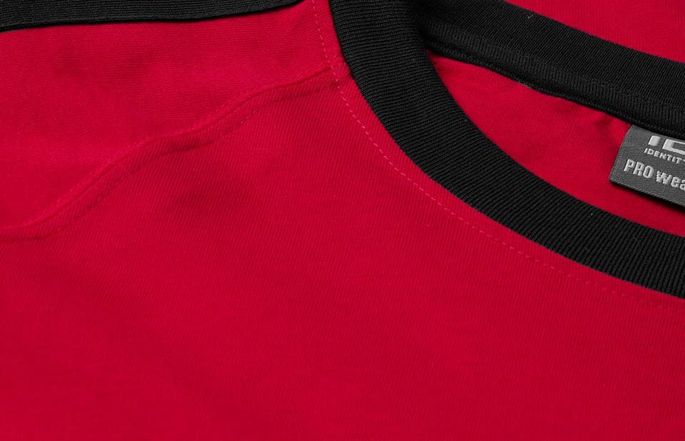 Kontrast Herre T-shirt – Slidstærk Bomuld, Rød - 0302