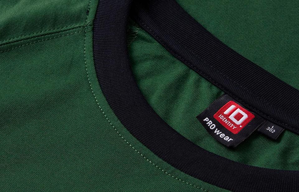 Kontrast Herre T-shirt – Slidstærk Bomuld, Grøn - 0302