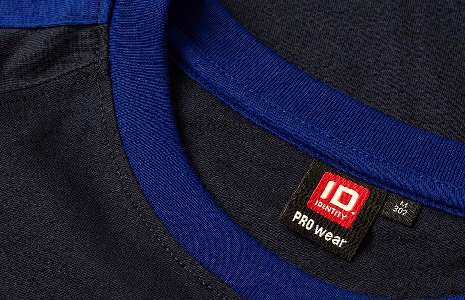 Kontrast Herre T-shirt – Slidstærk Bomuld, Navy - 0302