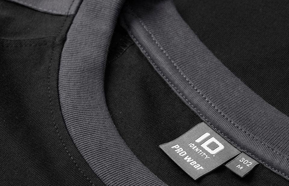 Kontrast Herre T-shirt – Slidstærk Bomuld, Sort - 0302