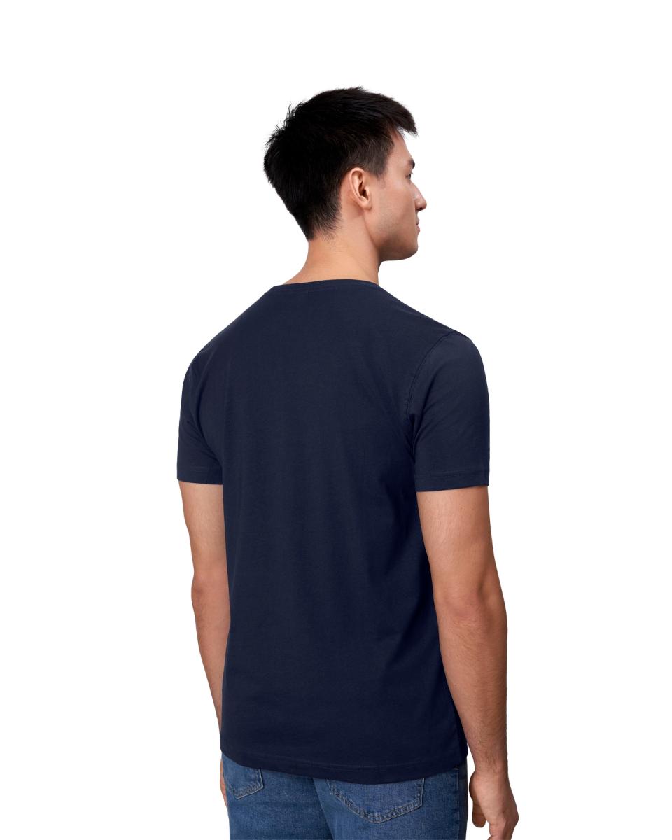 Tætsiddende Herre T-shirt 100% Bomuld, OEKO-TEX® Certificeret, Navy - 0502