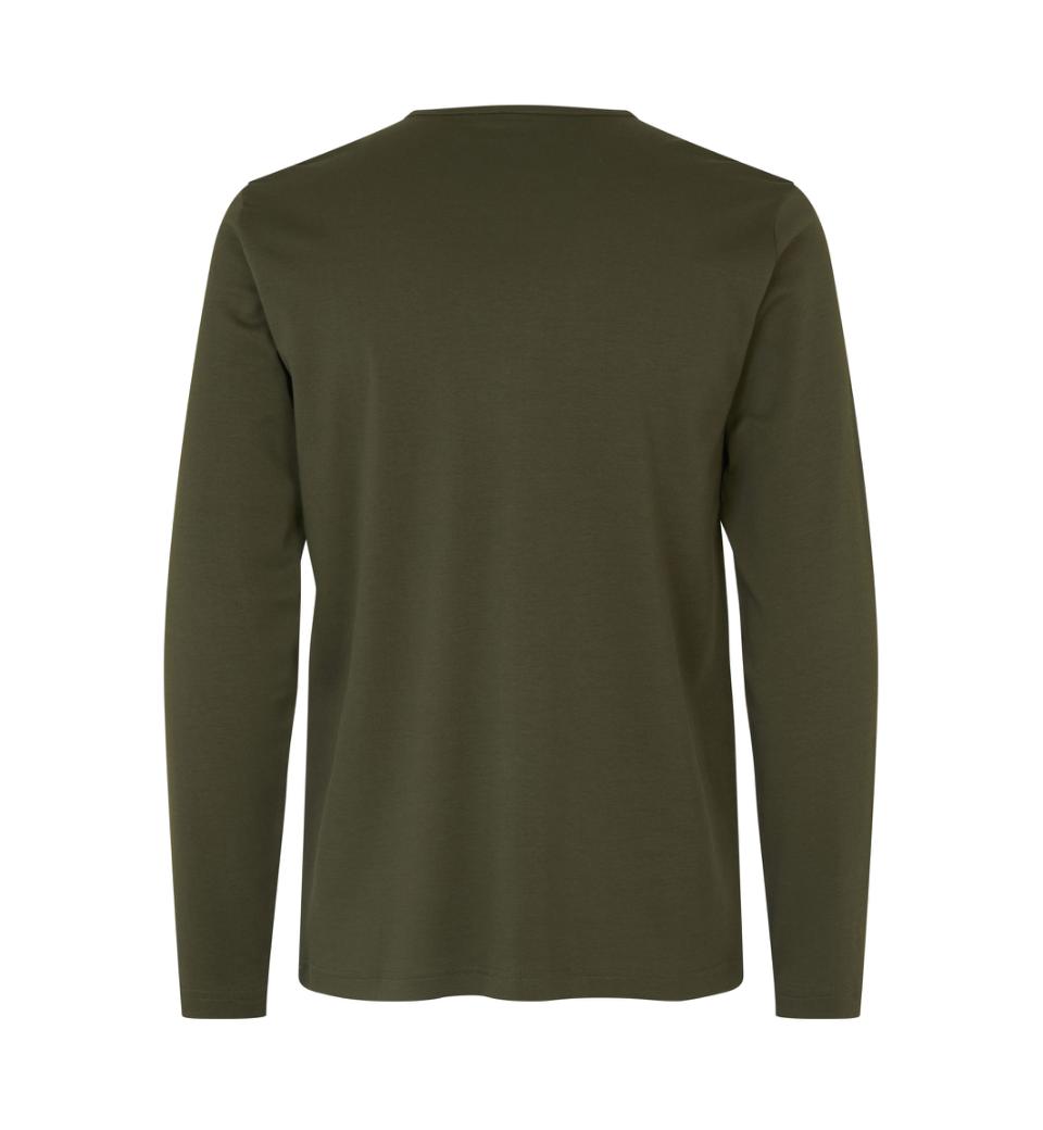 Interlock langærmet T-shirt Herre, Oliven - 0518