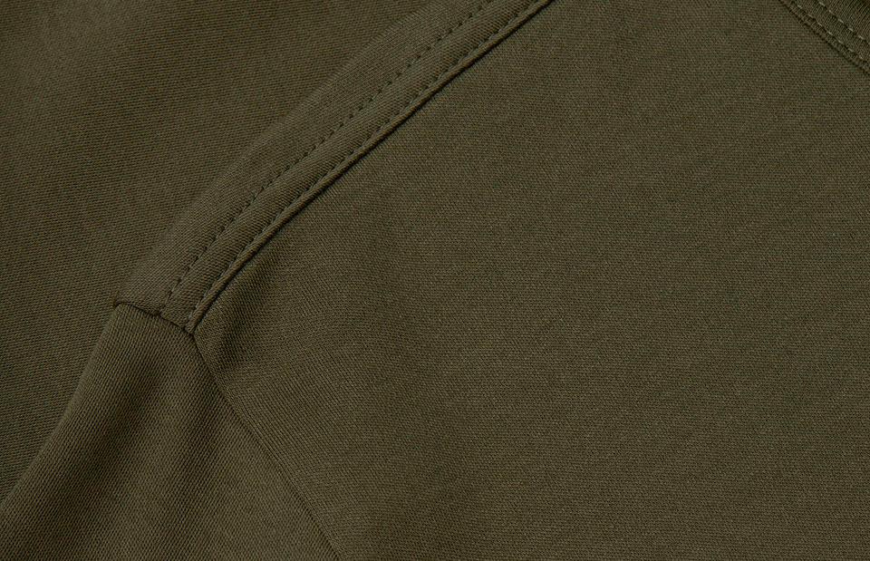 Interlock langærmet T-shirt Herre, Oliven - 0518