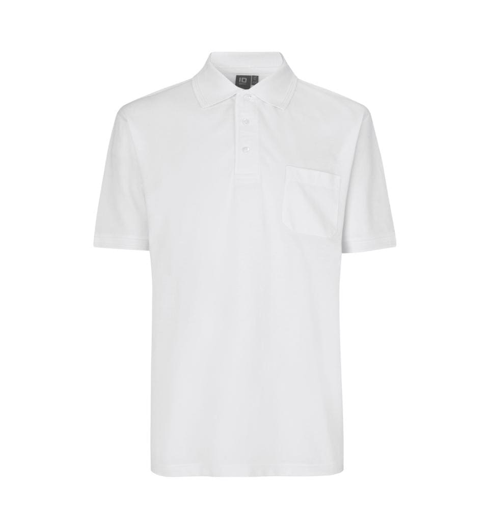 Brystlomme Poloshirt , Herre - Hvid - 0520