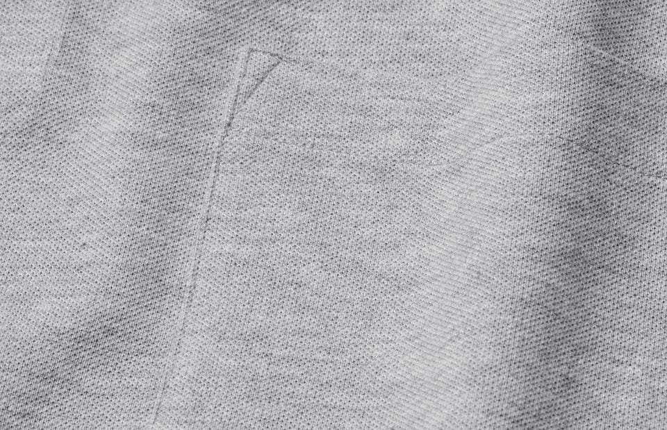 Brystlomme Poloshirt , Herre - Grå melange - 0520