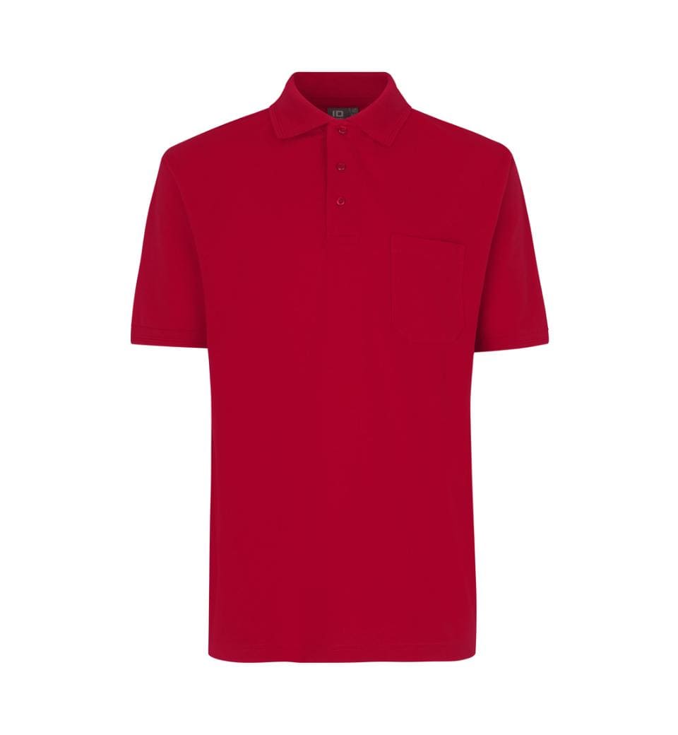 Brystlomme Poloshirt , Herre - Rød - 0520