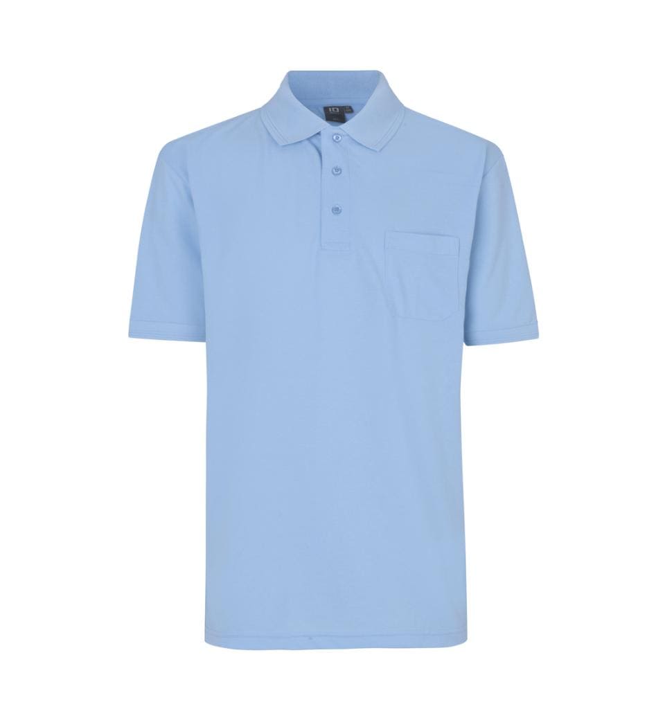 Brystlomme Poloshirt , Herre - Lyseblå - 0520