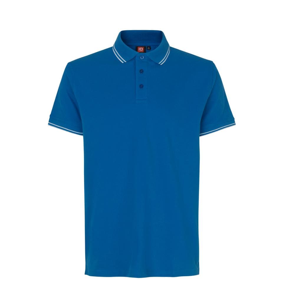Kontrast Poloshirt Herre, Azur - ID 0522