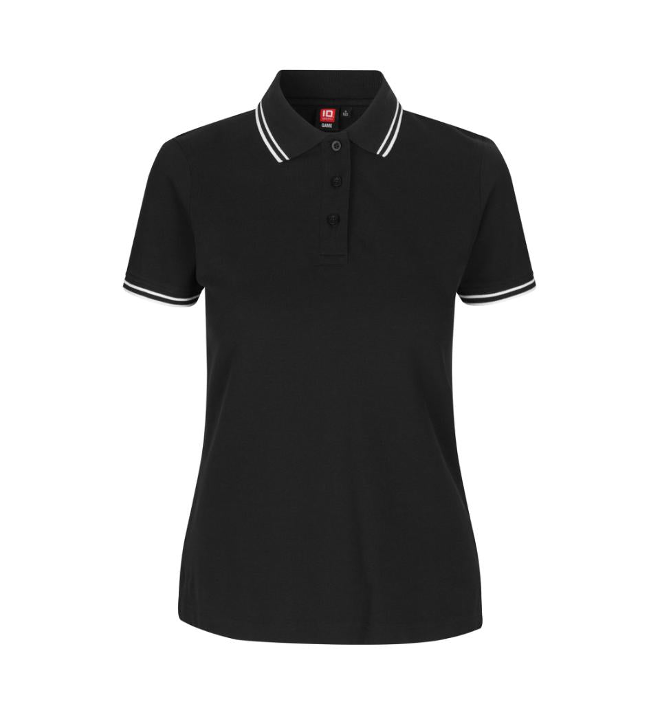 Kontrast Polo - Dame - Sort - ID 0523