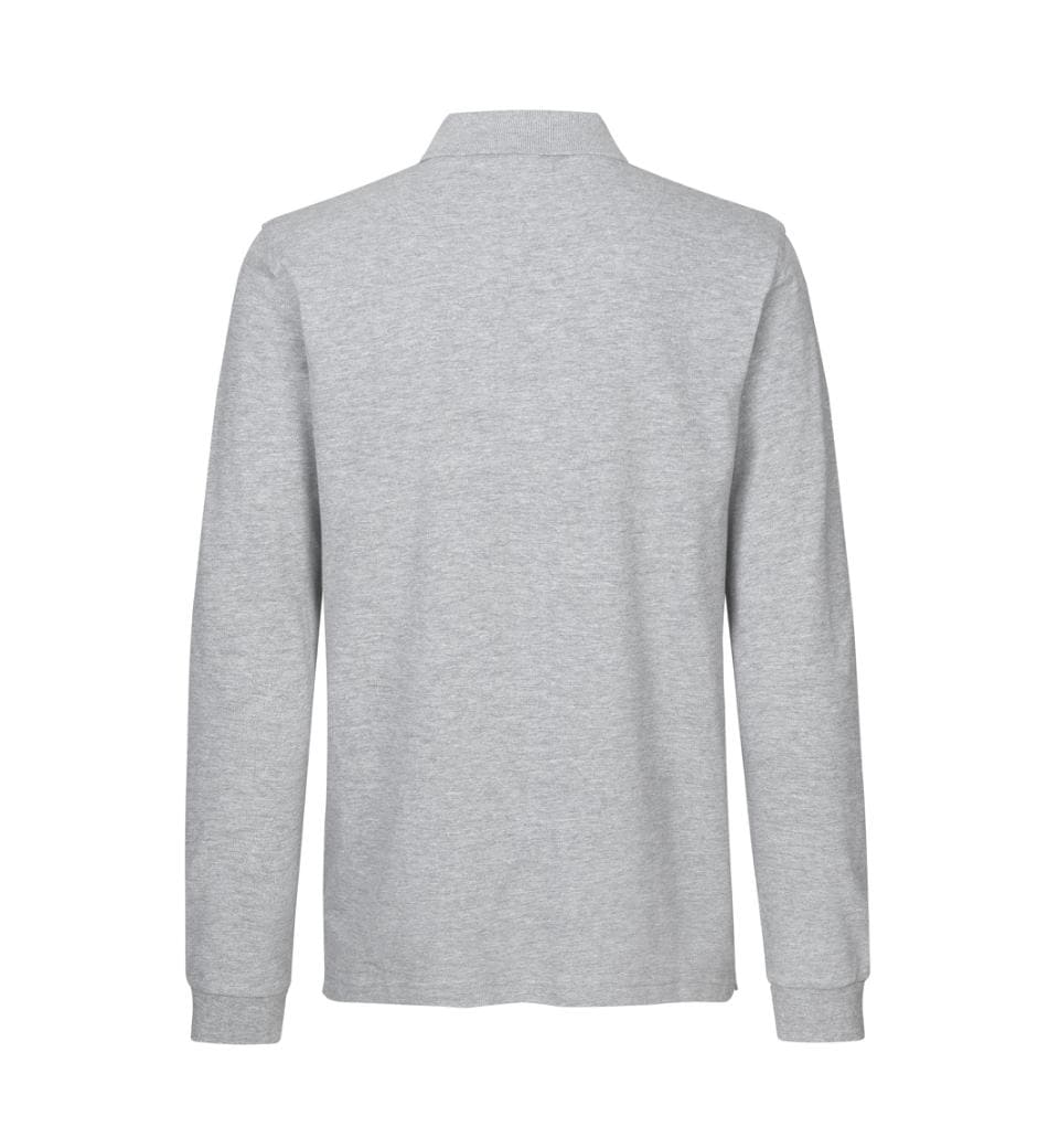 Langærmet Polo T-shirt med stretch - Herre - Grå - 0544