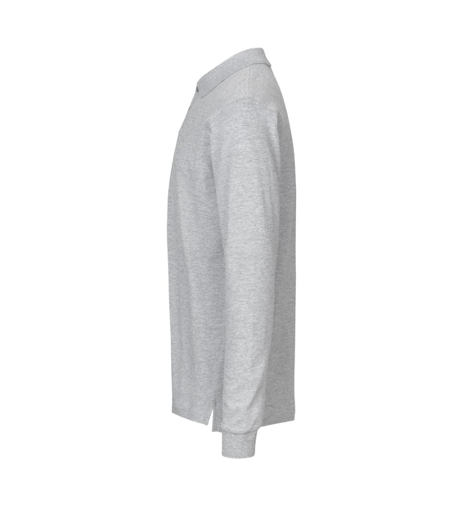 Langærmet Polo T-shirt med stretch - Herre - Grå - 0544
