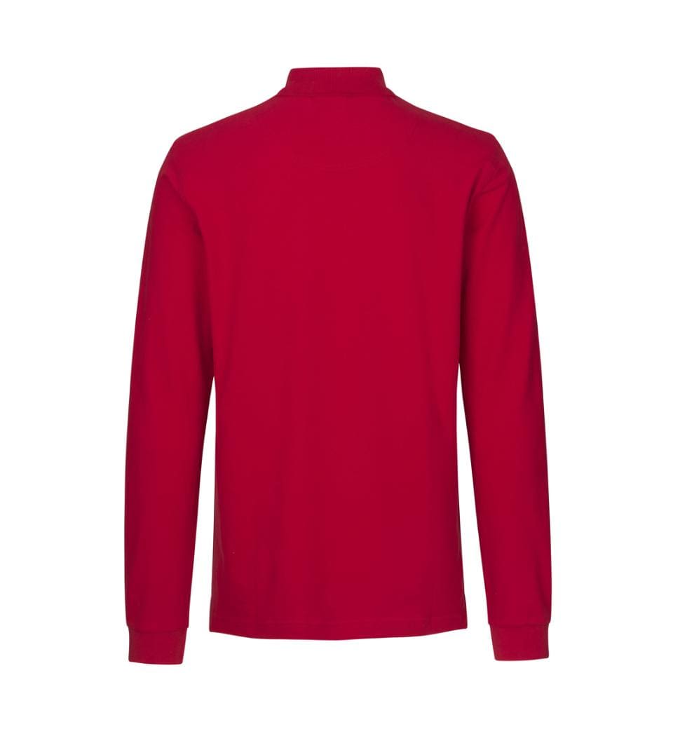 Langærmet Polo T-shirt med stretch - Herre - Rød - 0544