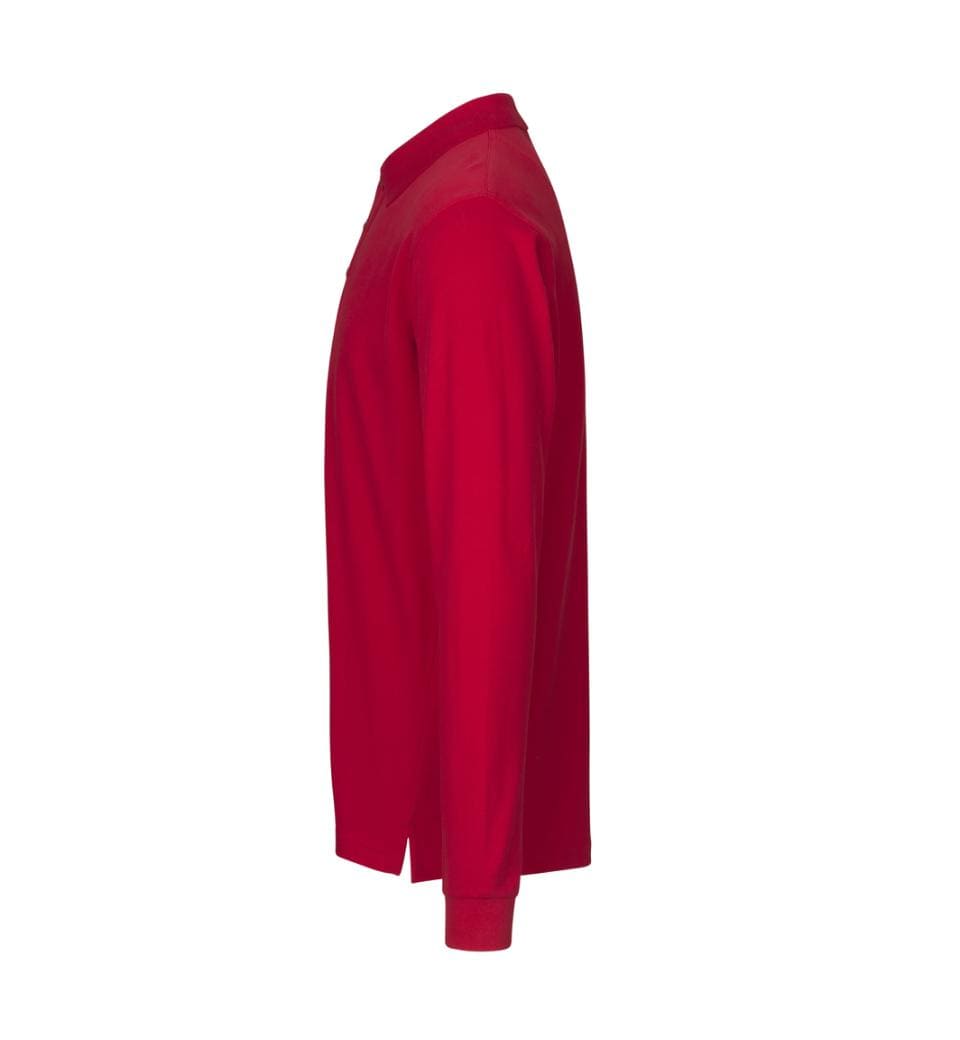 Langærmet Polo T-shirt med stretch - Herre - Rød - 0544