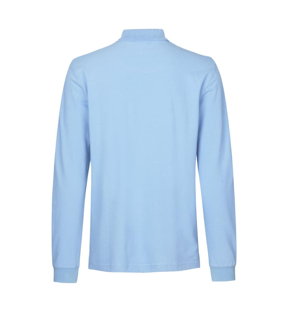 Langærmet Polo T-shirt med stretch - Herre - Lys blå - 0544