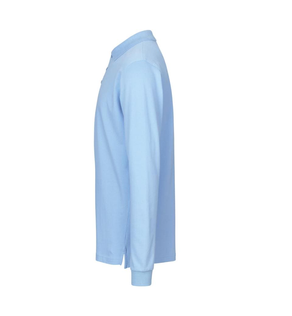 Langærmet Polo T-shirt med stretch - Herre - Lys blå - 0544