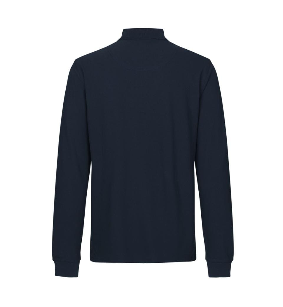 Langærmet Polo T-shirt med stretch - Herre - Navy blå - 0544
