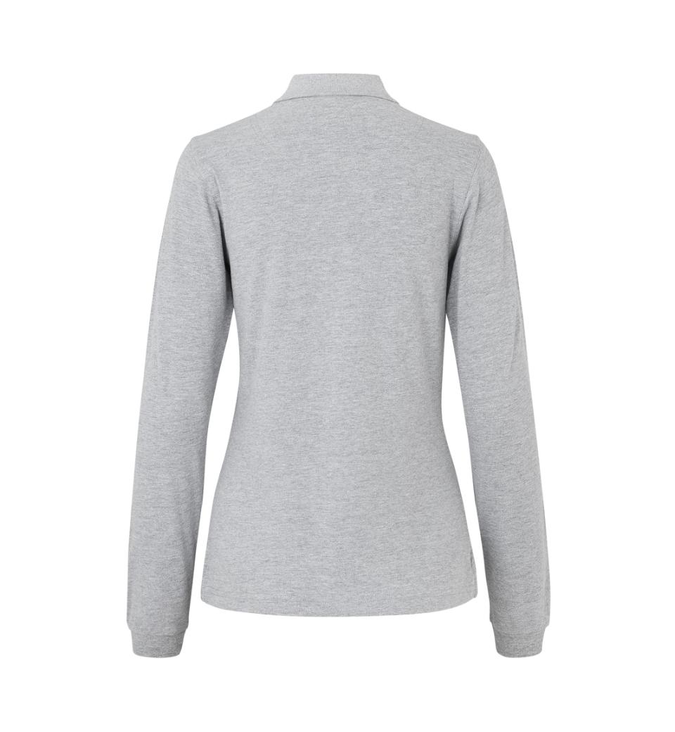 Langærmet Stretch Polo - Dame - Grå - ID 0545