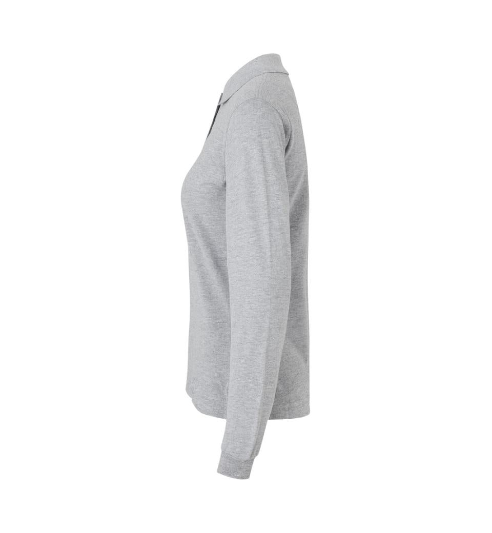 Langærmet Stretch Polo - Dame - Grå - ID 0545