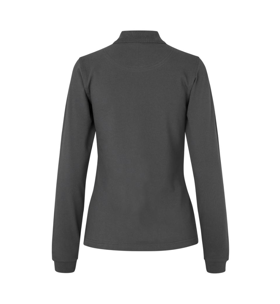Langærmet Stretch Polo - Dame - Mørkegrå - ID 0545