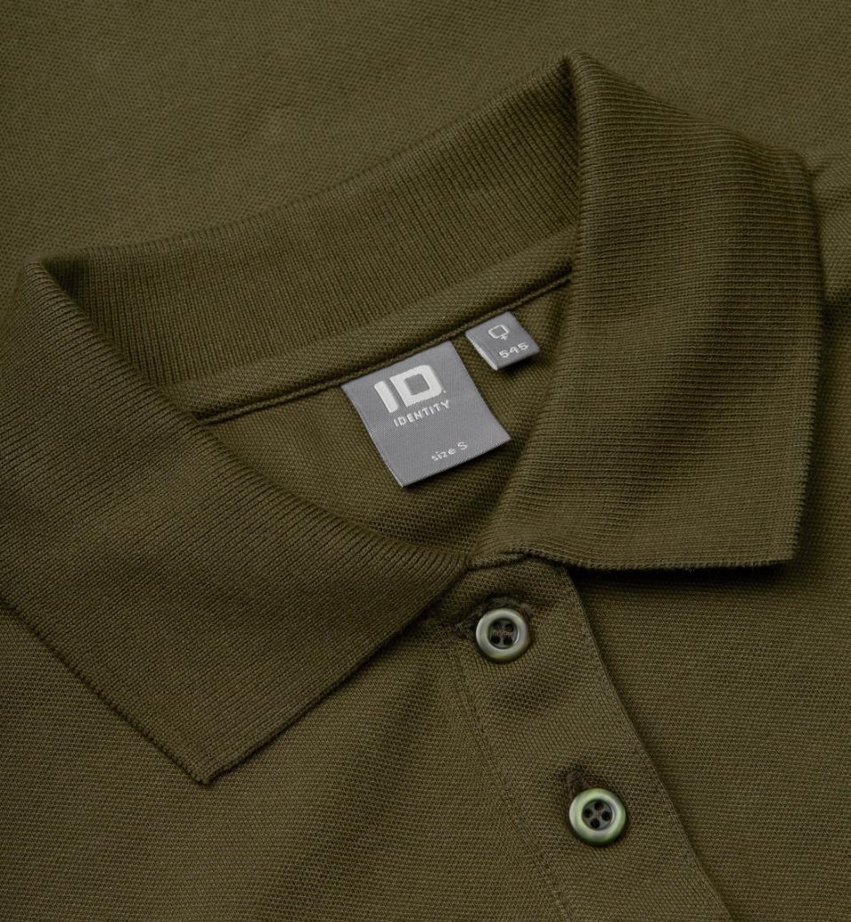 Langærmet Stretch Polo - Dame - Oliven - ID 0545