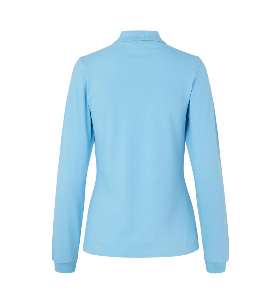 Langærmet Stretch Polo - Dame - Blå - ID 0545