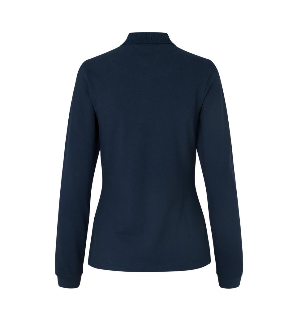 Langærmet Stretch Polo - Dame - Navy - ID 0545