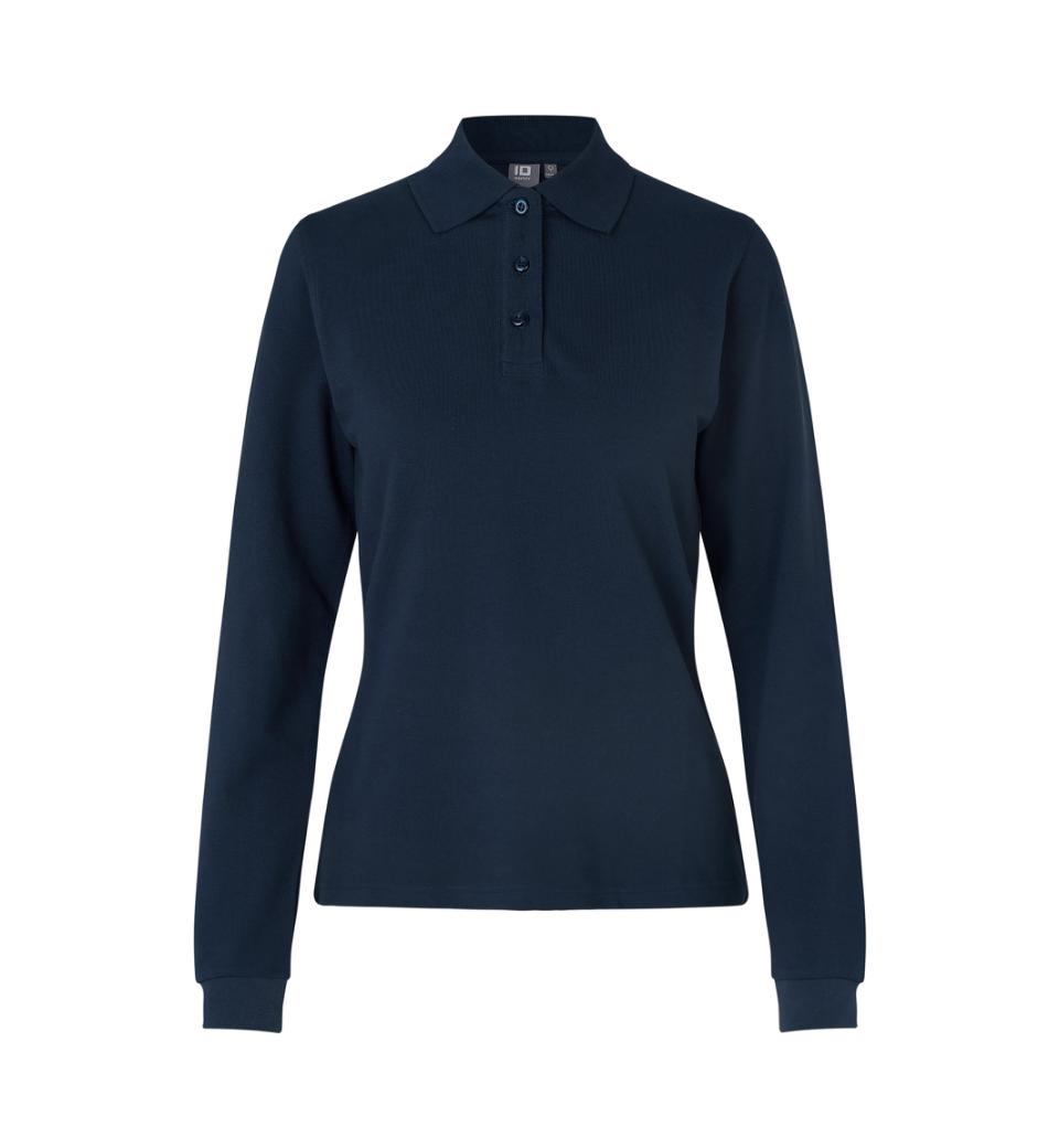 Langærmet Stretch Polo - Dame - Navy - ID 0545