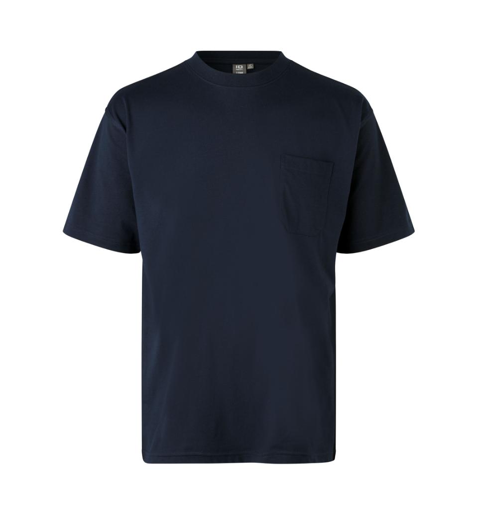 T-shirt med brystlomme, Herre - Navy - 0550