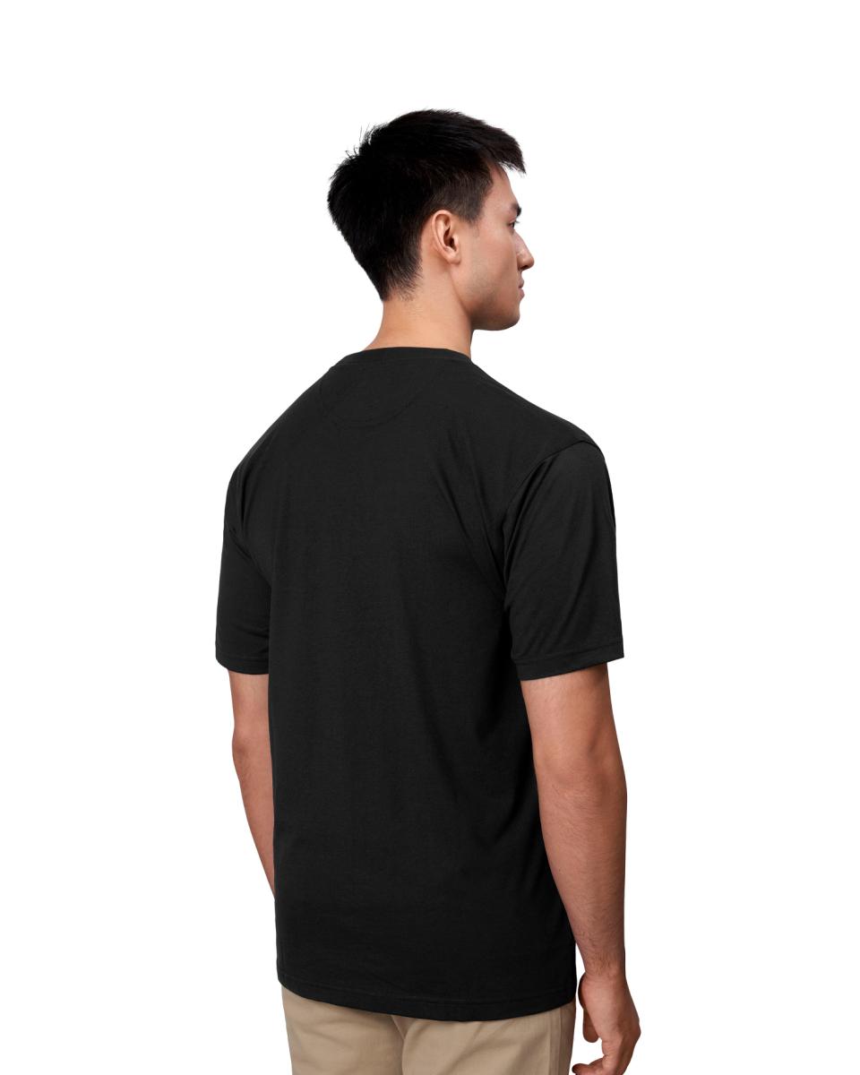 T-shirt med brystlomme, Herre - Sort - 0550