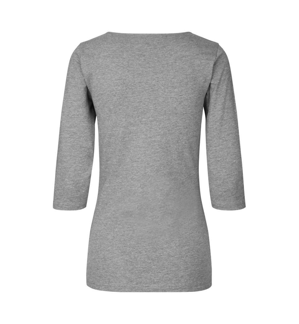 3/4 Ærmet Stretch T-shirt - Dame - Grå - ID 0597