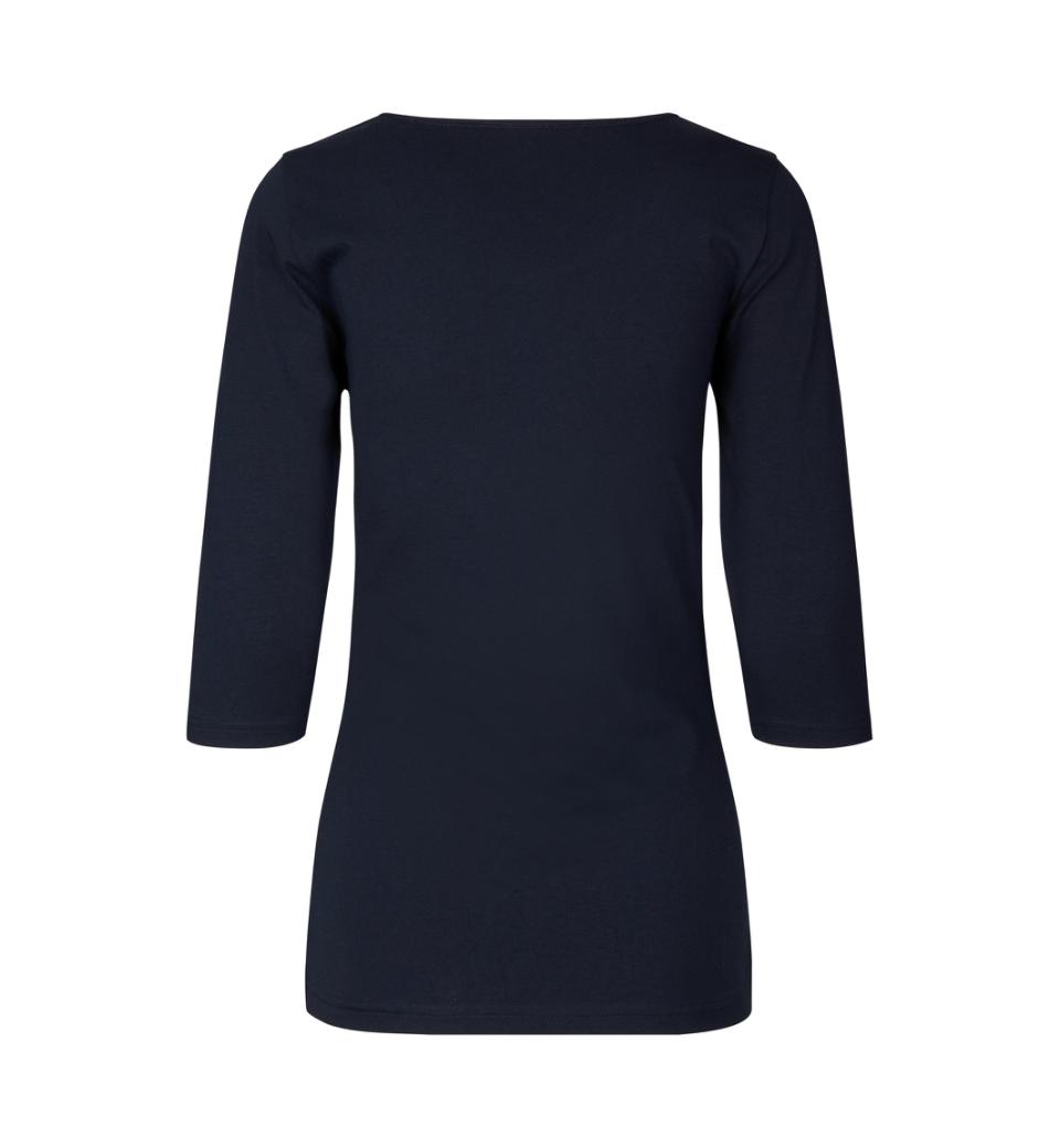 3/4 Ærmet Stretch T-shirt - Dame - Navy - ID 0597