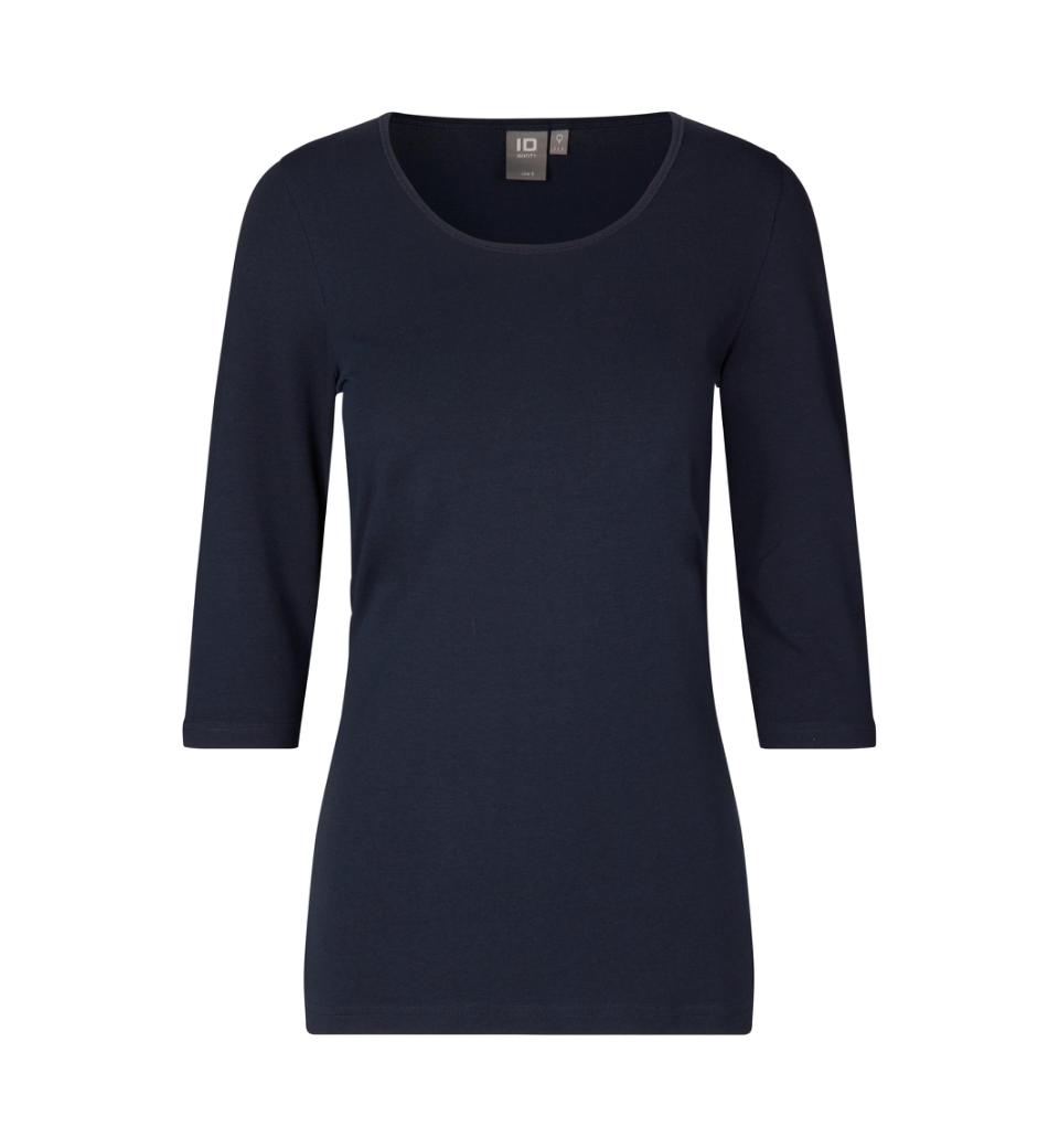 3/4 Ærmet Stretch T-shirt - Dame - Navy - ID 0597