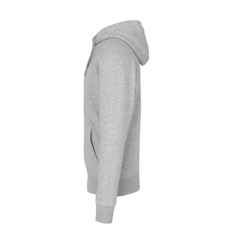 Sweatshirt hoodie med lynlås, Grå melange, Herre - 0638