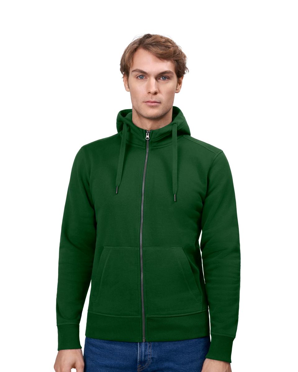 Sweatshirt hoodie med lynlås, Sort, Herre - 0638