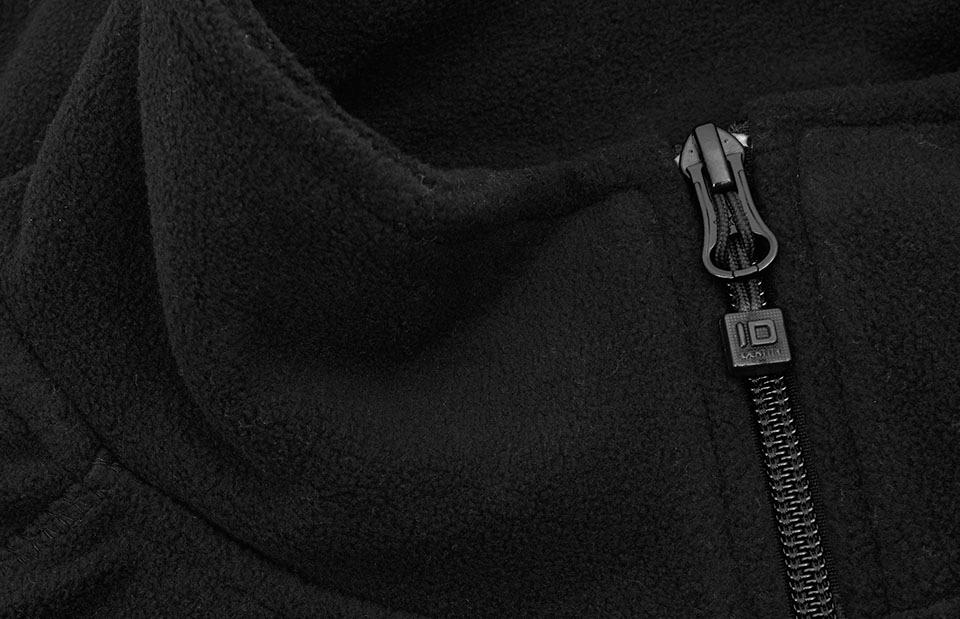 Mikrofleece Cardigan - Herre - Sort - ID 0803