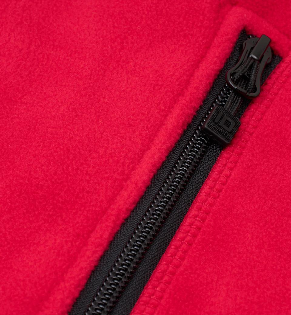 Mikrofleece Cardigan - Dame - Rød - ID 0805