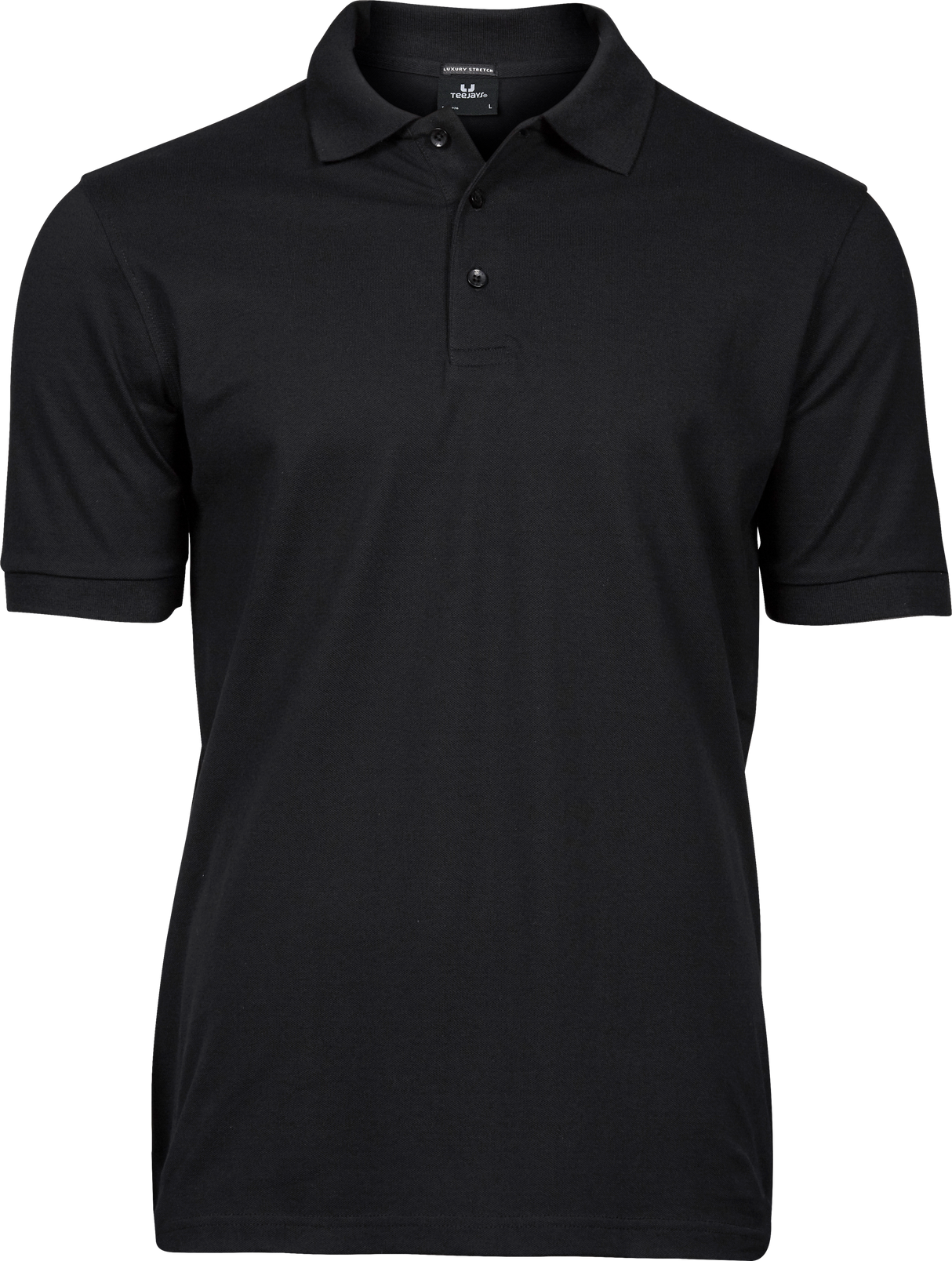 Luxury stretch polo T-shirt, Sort - Style 1405